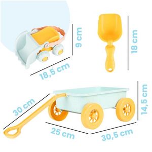 Set jucarii pentru nisip Malplay Blue, include carucior cu roti, galetusa si masinuta basculanta imagine