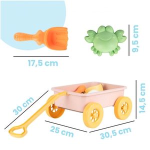 Set de joaca pentru nisip Malplay Pastel Pink, cu carucior si accesorii specifice incluse imagine