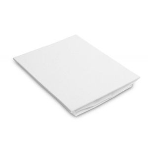 Cearceaf Sensillo Bamboo Alb 90x40 cm pentru saltea copiisaltea landou, fixare cu banda elastica, material delicat viscoza de bambus imagine