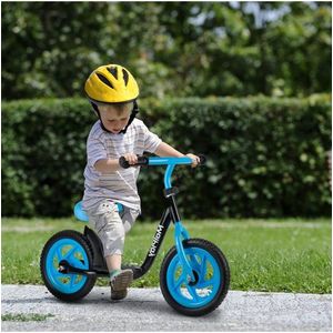 Bicicleta de echilibru pentru copii Malplay blackblue, cadru otel, roti 12 inch, saua si ghidonul reglabile pe inaltime imagine