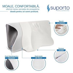 Set 2 perne pentru dormit Suporto perna ortopedica pentru cervicala si perna pentru genunchi imagine