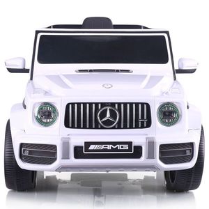 Masinuta electrica pentru copii Chipolino SUV Mercedes AMG G63 White cu scaun din piele, roti EVA, deschidere usi, bord cu lumini si sunete, greutate admisa 30 kg imagine