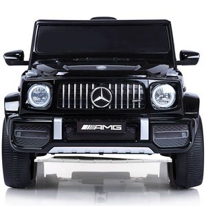 Masinuta electrica pentru copii Chipolino SUV Mercedes AMG G63 Black cu scaun din piele, roti EVA, deschidere usi, bord cu lumini si sunete, greutate admisa 30 kg imagine