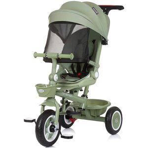 Tricicleta pentru copii Chipolino Marathon Pastel Green cu sezut rotativ, suport picioare, maner reglabil, 2 cosulete, greutate admisa 25 kg imagine