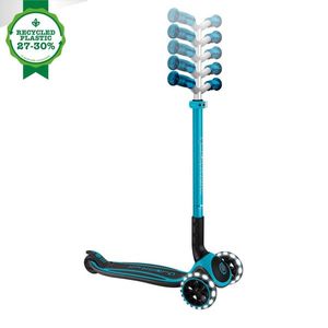 Trotineta pentru copii Globber Ace Lights, ghidon reglabil 5 nivele, greutate maxima 100 kg, rulmenti ABEC 9, culoare albastra imagine