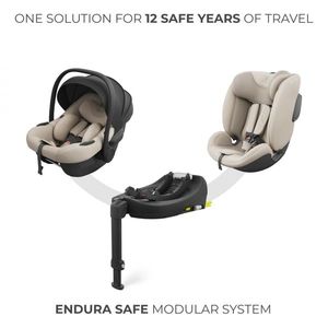 Scoica auto Kinderkraft I-Lite cu baza rotativa Endura Safe FX Beige, 40-87 cm, I-size, SPS+ imagine
