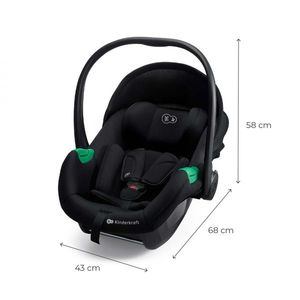 Scoica auto Kinderkraft Mink Pro 2 Black, I-size, 40-87 cm, tetiera reglabila, SPS imagine