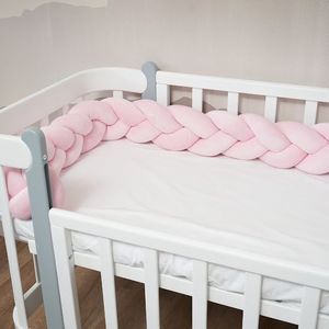 Protectie laterala roz impletita Twins tip cosita, cu 3 fire 220 cm imagine