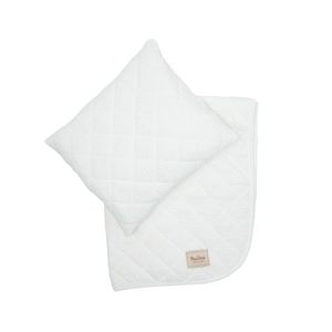 Set perna si patura din muselina pentru copii Twins Geometry alb imagine