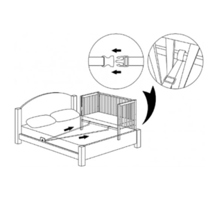 Patut din lemn masiv de fag Veres LD13 pentru copii 0-4 ani, 120x60 cm, inaltimea saltelei reglabila, laterala detasabila si cu sina pentru dentitie, graphite imagine