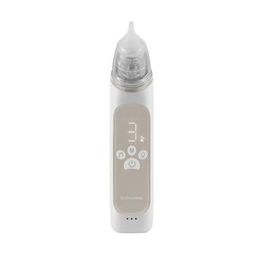 Aspirator nazal electric KikkaBoo Beige pentru bebelusi si copii cu protectie anti-reflux, 3 nivele aspiratie, 3 varfuri silicon, ecran led, baterie 700mAh, muzica si lumini imagine