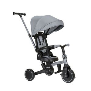 Tricicleta 8in1 pentru copii KikkaBoo Aluma Grey , de la 12 luni, cadru din aluminiu, sezut rotativ, spatar reglabil, maner parental reglabil, copertina reglabiladetasabila, centura de siguranta imagine