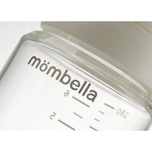Biberon anti-colici Mombella 180 ml cu tetina din silicon S, Flux lent 0-3 luni Ivory imagine