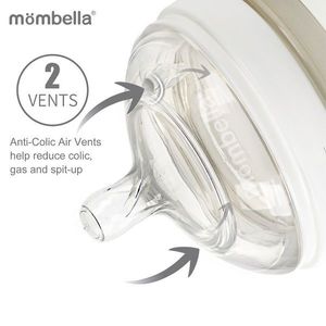 Tetina anti-colici din silicon Mombella Breast Like, flux mediu M Old Rose imagine