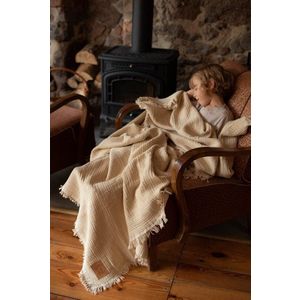 Patura din muselina La Millou Sand L 100 x 140 cm imagine