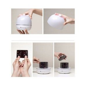 Lampa proiector LED pentru copii, 10 teme de iluminare si 10 sunete ambientale linistitoare, functia de reglare a intensitatii luminii, telecomanda wireless, alimentare USB sau baterii imagine