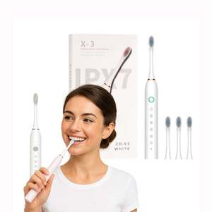 Periuta de dinti electrica sonica X3 White, 6 moduri de functionare, 4 capete interschimbabile, peste 40.000 de vibratii pe minut, rezistenta la apa IPX7, incarcare USB imagine
