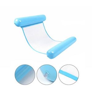 Saltea gonflabila tip hamac, suport plutitor piscina, sezlong apa confortabil, material pvc, 120x70 cm, Albastru imagine