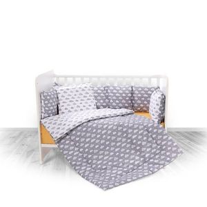 Set lenjerie pat 7 Piese Bumbac Ranforce Lorelli, Lilly Clouds Grey imagine
