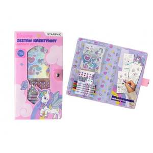 Set de activitati, Carte de colorat cu autocolante si creioane colorate, Starpak, Unicorn imagine