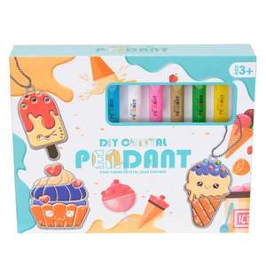 Deseneaza pandative cu lipici si sclipici, Diy Crystal Pendant, Cake imagine