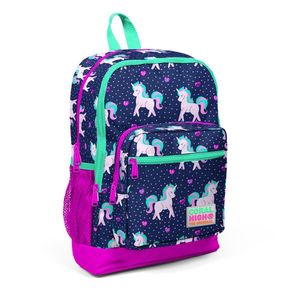 Ghiozdan cu 4 compartimente, Coral High, model unicorni imagine