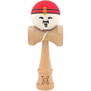 Jucarie de indemanare din lemn, Kendama X, Super Sticky, 18 cm, Rosu, Alb, Galben imagine