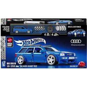 Set de constructie si masina metalica, Brick Shop, Hot Wheels, 94 Audi Avant RS2, JGR28 imagine