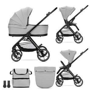 Carucior set 2 in 1, Lorelli Venice, cos landou individual, cadru din aluminiu, sezut reversibil, pana la 22 Kg, Grey imagine