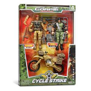 Set 2 figurine si vehicul militar, Lanard, The Corps Universe, Shark- Troll imagine