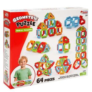 Set de constructie, Dede, Geometric Puzzle, 64 piese imagine