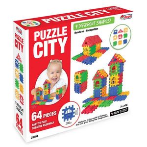 Set de constructie, Dede, Puzzle City, 64 piese imagine