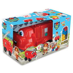 Camion de pompieri si blocuri de constructie, Dede, 30 piese imagine