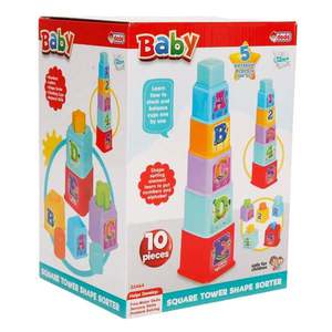 Jucarie de sortare, Dede, Square Tower, 10 piese imagine