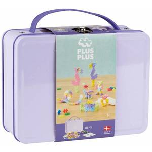 Set constructie, Plus-Plus, 600 piese, portabil, in cutie metalica, Culori pastelate imagine