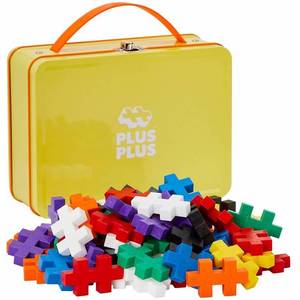 Set constructie, Plus-Plus, 70 piese mari, portabil, in cutie metalica, Culori standard imagine