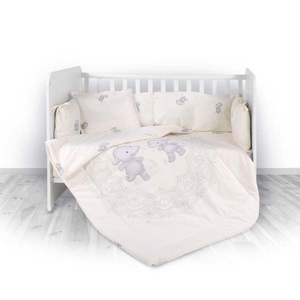 Set lenjerie pat 7 piese, din bumbac ranforce, Lily, Happy Hipo Beige imagine