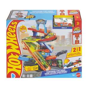 Set de joaca 2in1 cu masinuta, Hot Wheels, Transforming Stunt Garage, JHL94 imagine