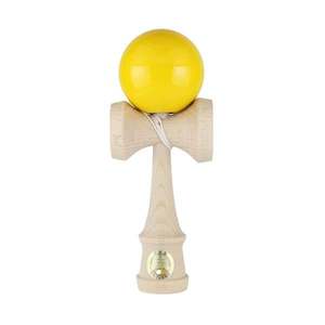 Jucarie de indemanare, din lemn, Ozora, Kendama, Galben, 18 cm imagine