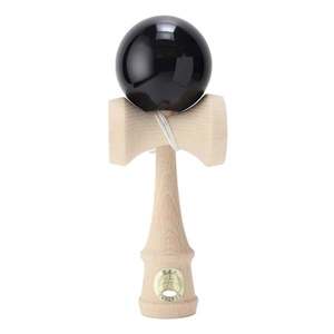 Jucarie de indemanare, din lemn, Ozora, Kendama, Negru, 18 cm imagine