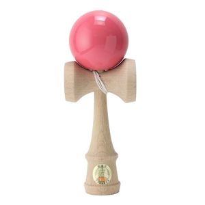 Jucarie de indemanare, din lemn, Ozora, Kendama, Roz, 18 cm imagine