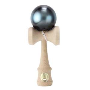 Jucarie de indemanare, din lemn, Ozora, Kendama, Albastru Galaxy, 18 cm imagine