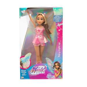 Papusa, Winx Fairy Lighth up, Flora, 27 cm imagine