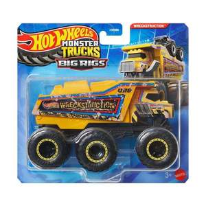 Masinuta Hot Wheels Monster Truck, Big Rigs, Wreckstruction, JHY77 imagine