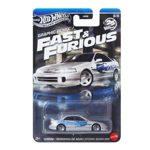 Masinuta Fast and Furious, Hot Wheels, Graphic Remix, Custom Acura Integra Sedan GSR, JBY45 imagine