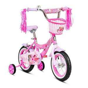 Bicicleta cu cos si roti ajutatoare, Barbie, 12 inch imagine