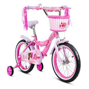 Bicicleta cu cos si roti ajutatoare, Barbie, 16 inch imagine