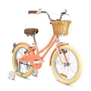 Bicicleta cu roti ajutatoare si cos, Rizz Jr, 20 inch, Peach imagine