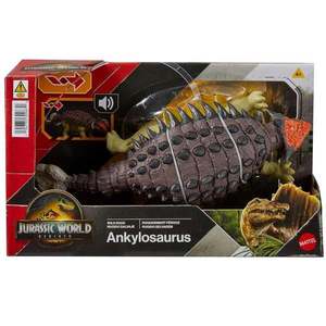 Figurina articulata, Jurassic World Rebirth, Wild Roar, Ankylosaurus, JGB90 imagine