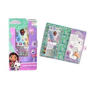 Set de activitati, Carte de colorat cu autocolante si creioane colorate, Starpak, Gabbys Dollhouse imagine